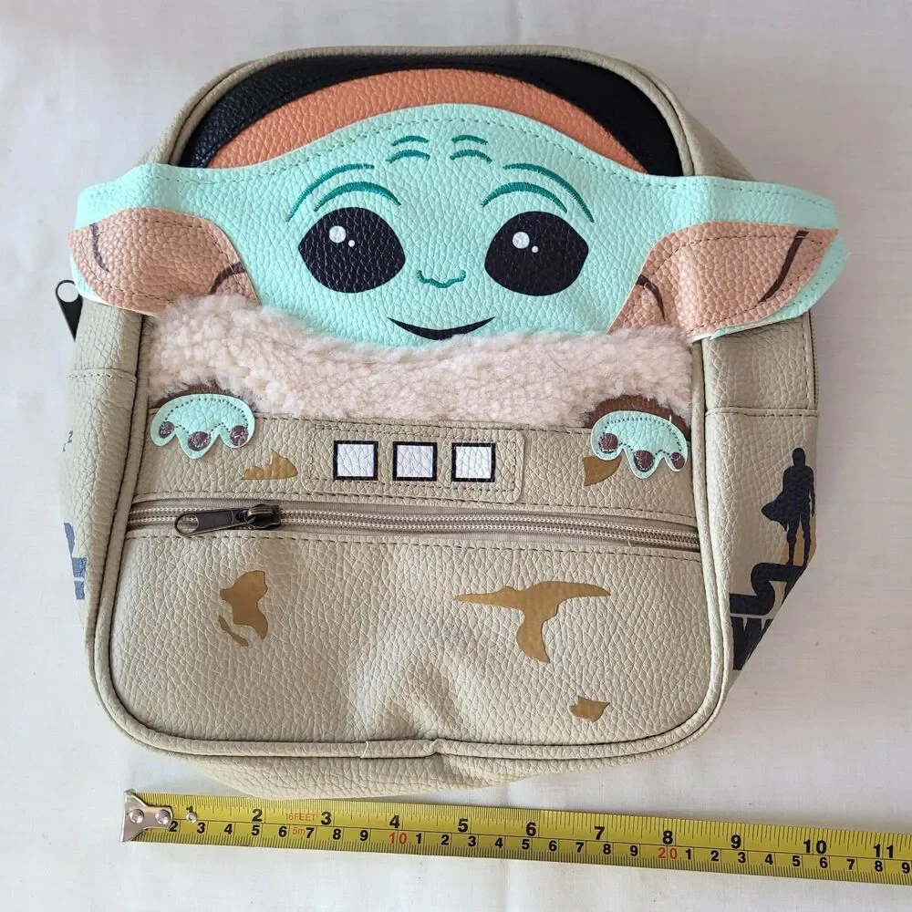 NWT Star Wars Mandalorian Grogu Mini Backpack Baby Yoda Faux Fur Cosplay Bag
